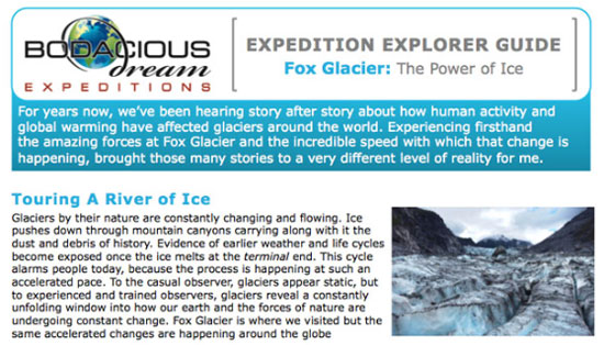 Explorer Guide - Glaciers